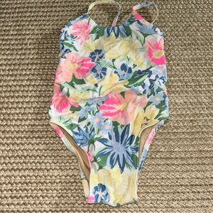 Old Navy Floral Kids Swim One Piece - Pink, Blue, Yellow